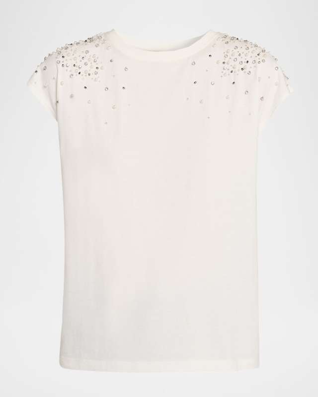 Amelia Embellished Cap-Sleeve Blouse